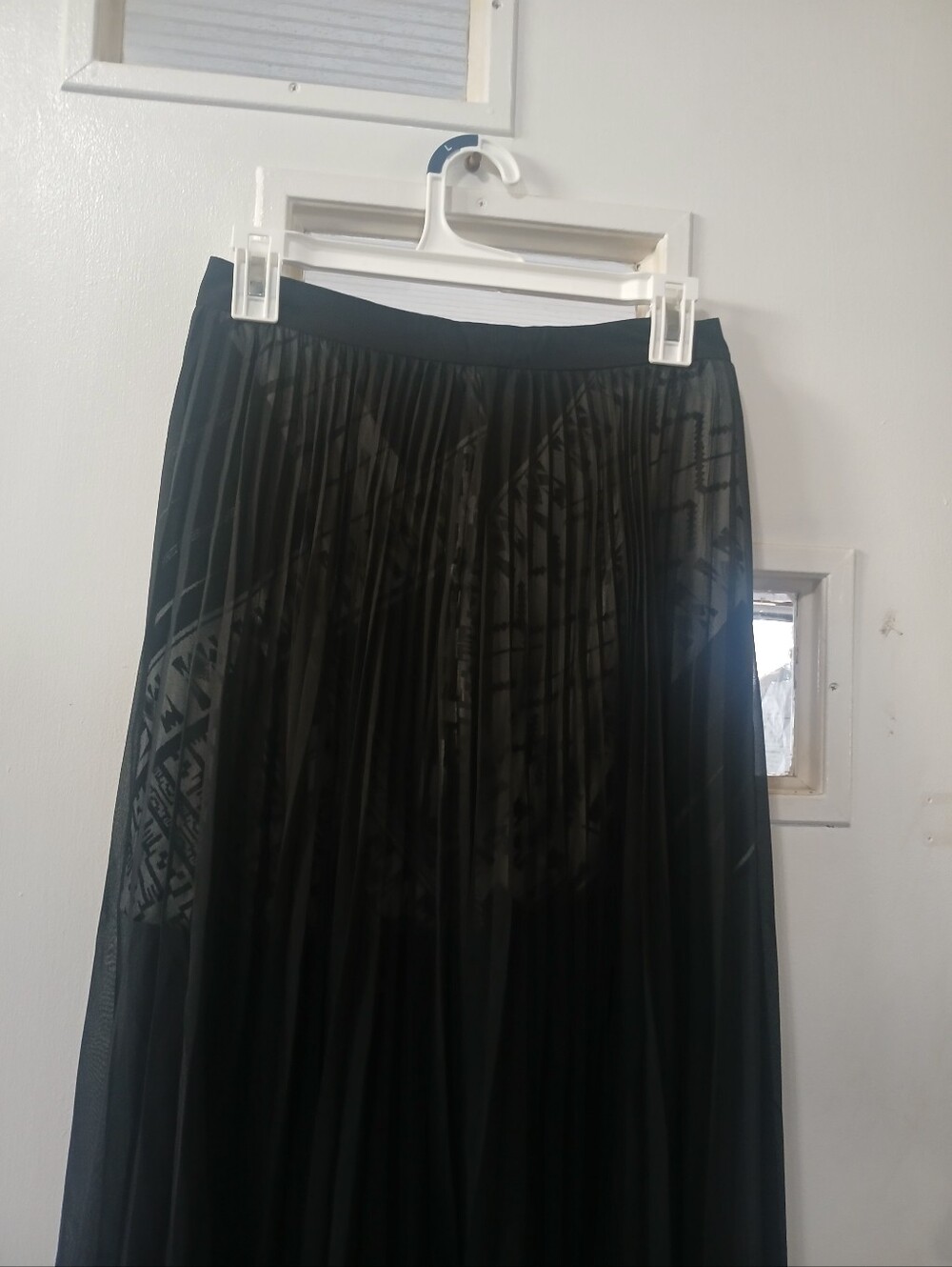 Pleated Black Maxi Skirt - Elegant Sheer Overlay
